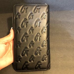 Glam-Aholic matte black monogram jumbo wallet